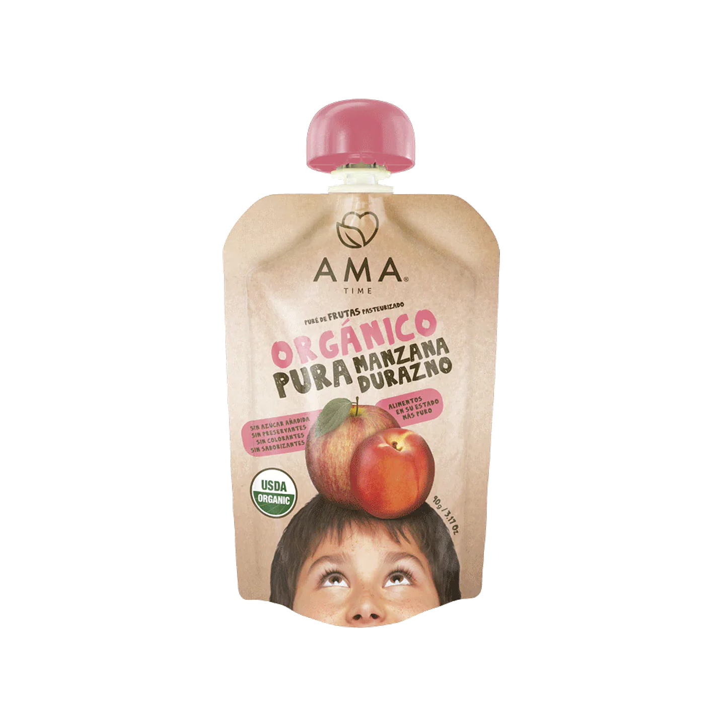 AMA - Pure de manzana y durazno 90grs  1
