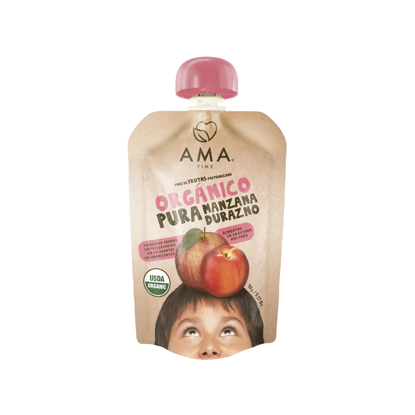 AMA - Pure de manzana y durazno 90grs  1