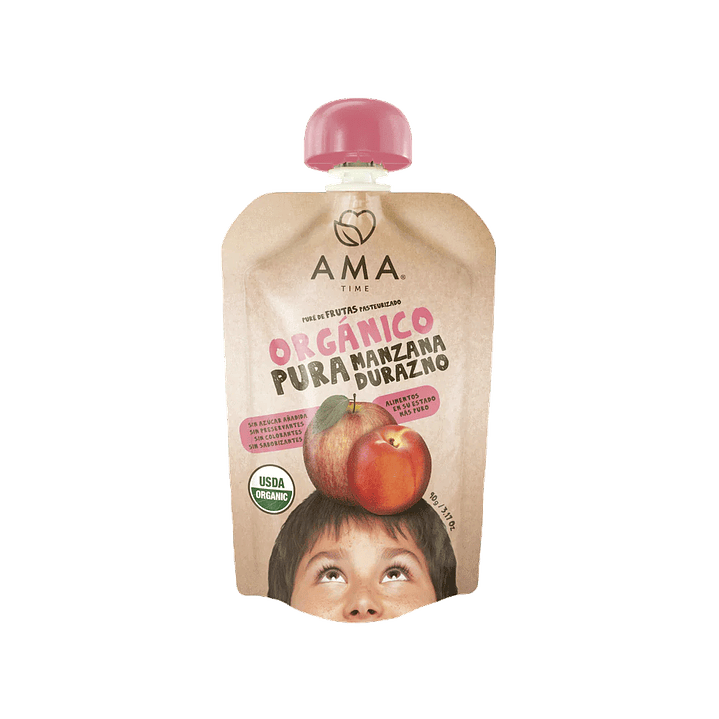 AMA - Pure de manzana y durazno 90grs  1