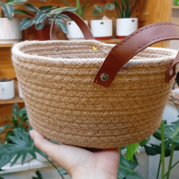 Plantas RV - Canasto mimbre con manilla tamaño único  1
