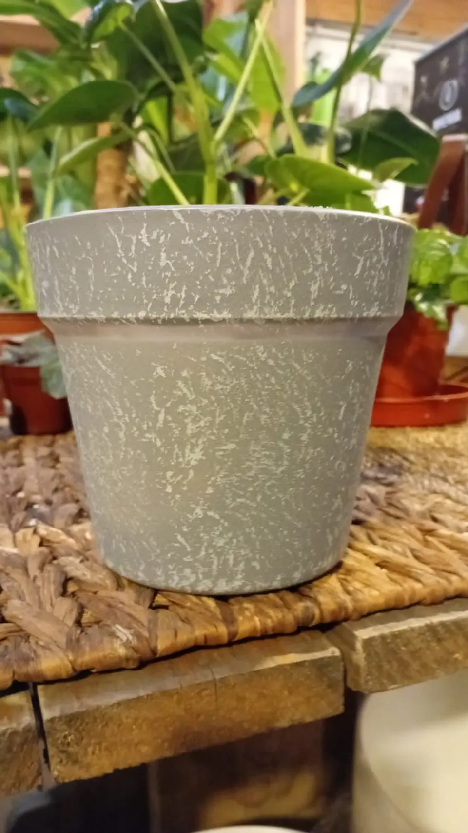 Plantas RV - Macetero conico 14*12 color piedra  1