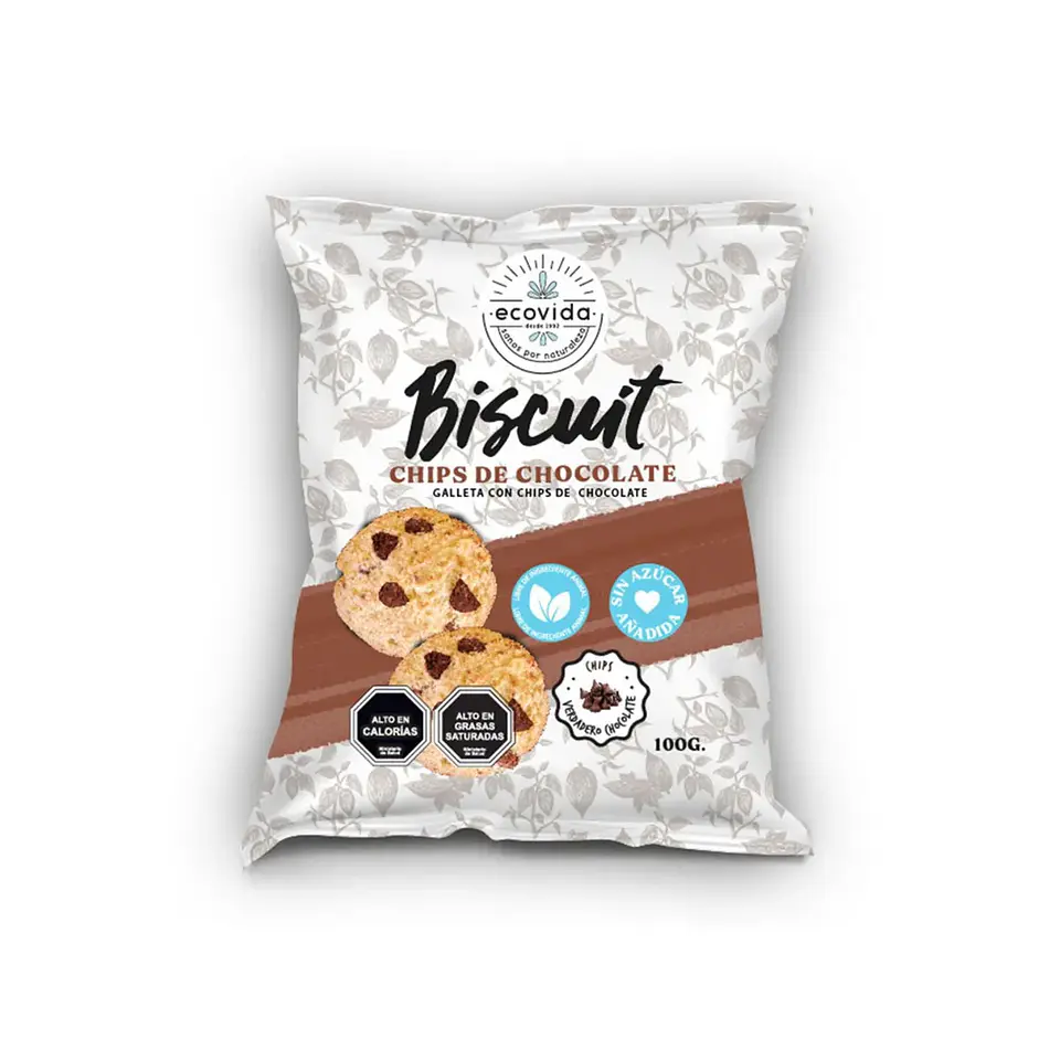 Ecovida - Galletas Biscuit chips de chocolate 100g  1