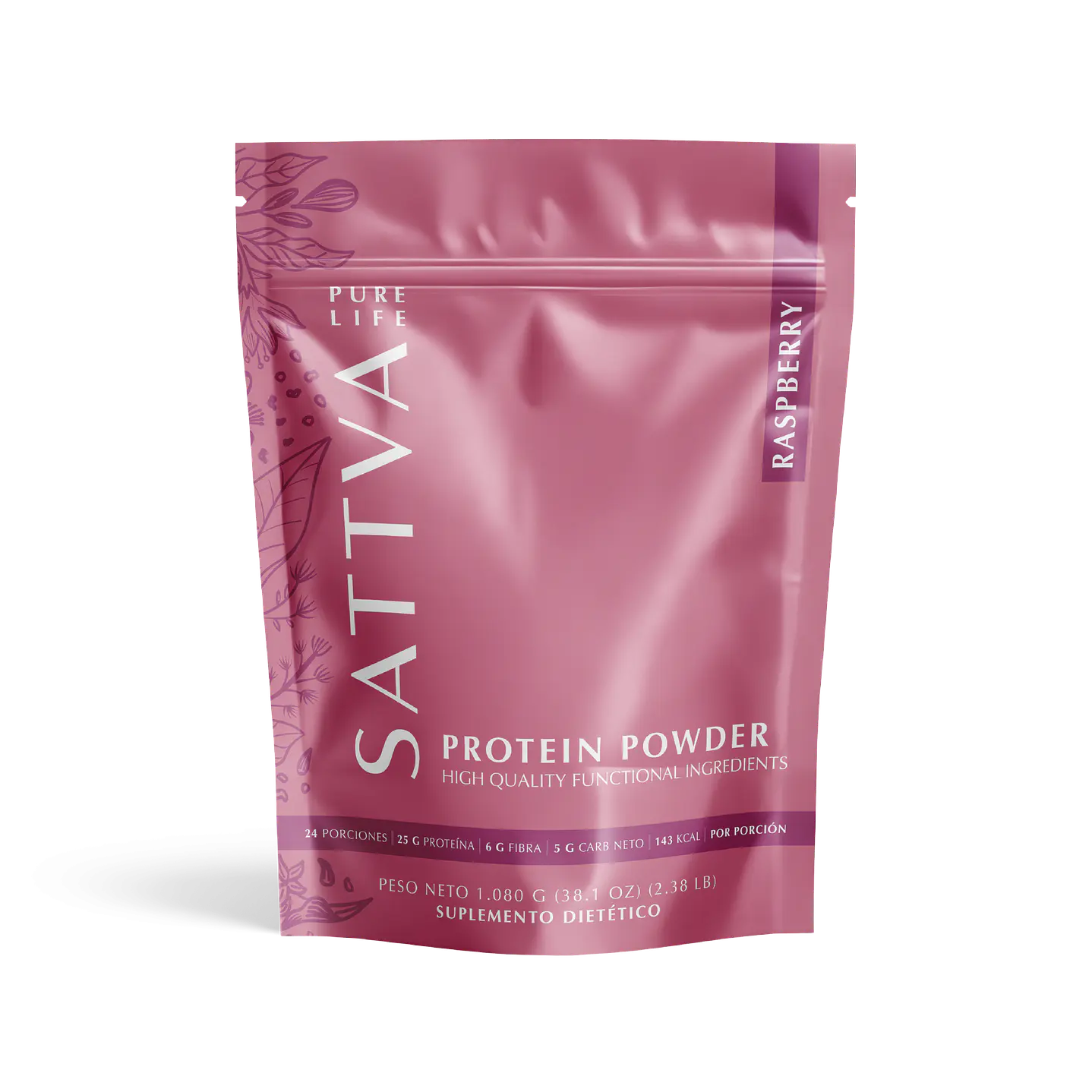 Sattva - Proteina Vegetal sabor Frambuesa 1080g  1