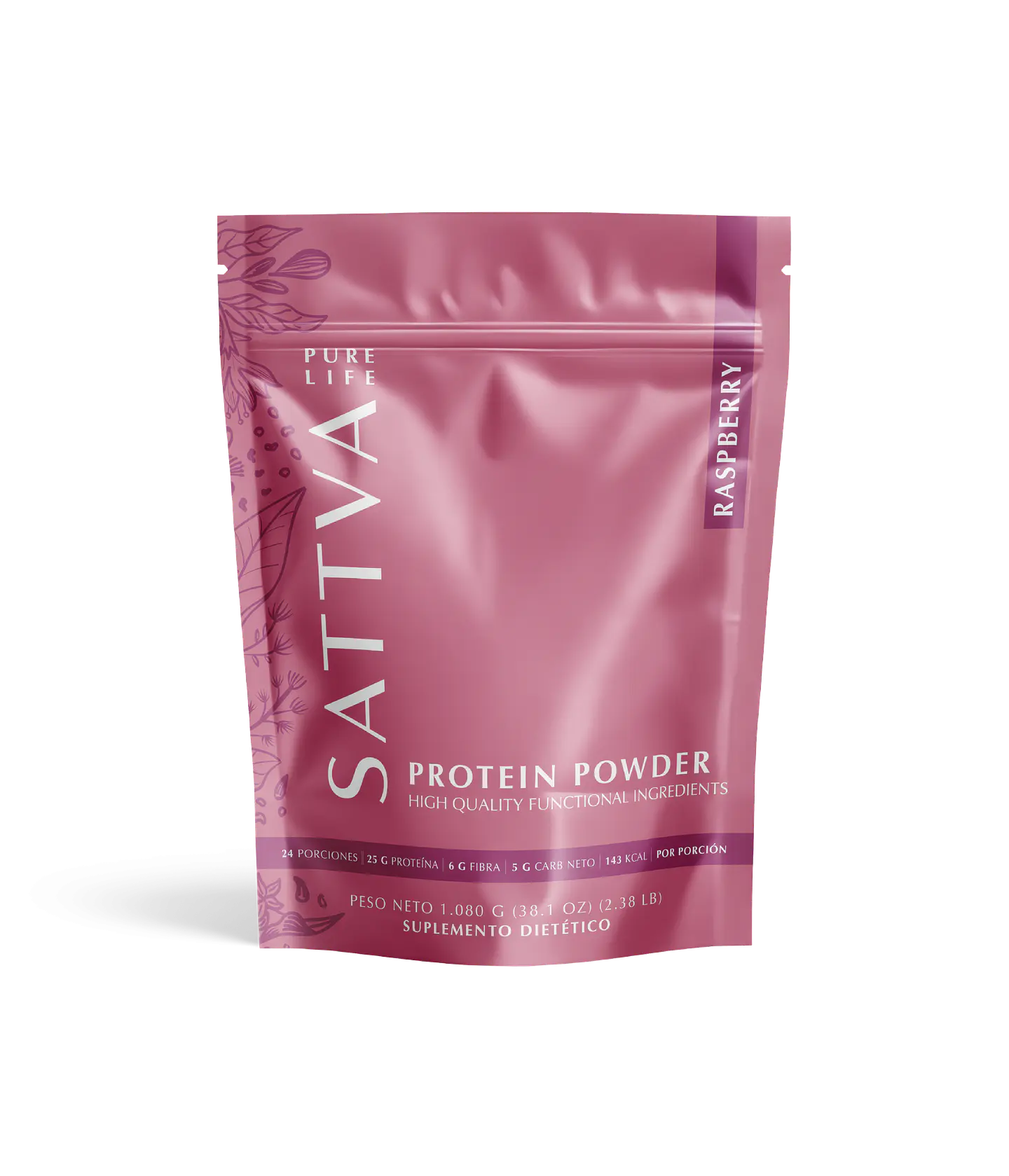 Sattva - Proteina Vegetal sabor Frambuesa 1080g  1