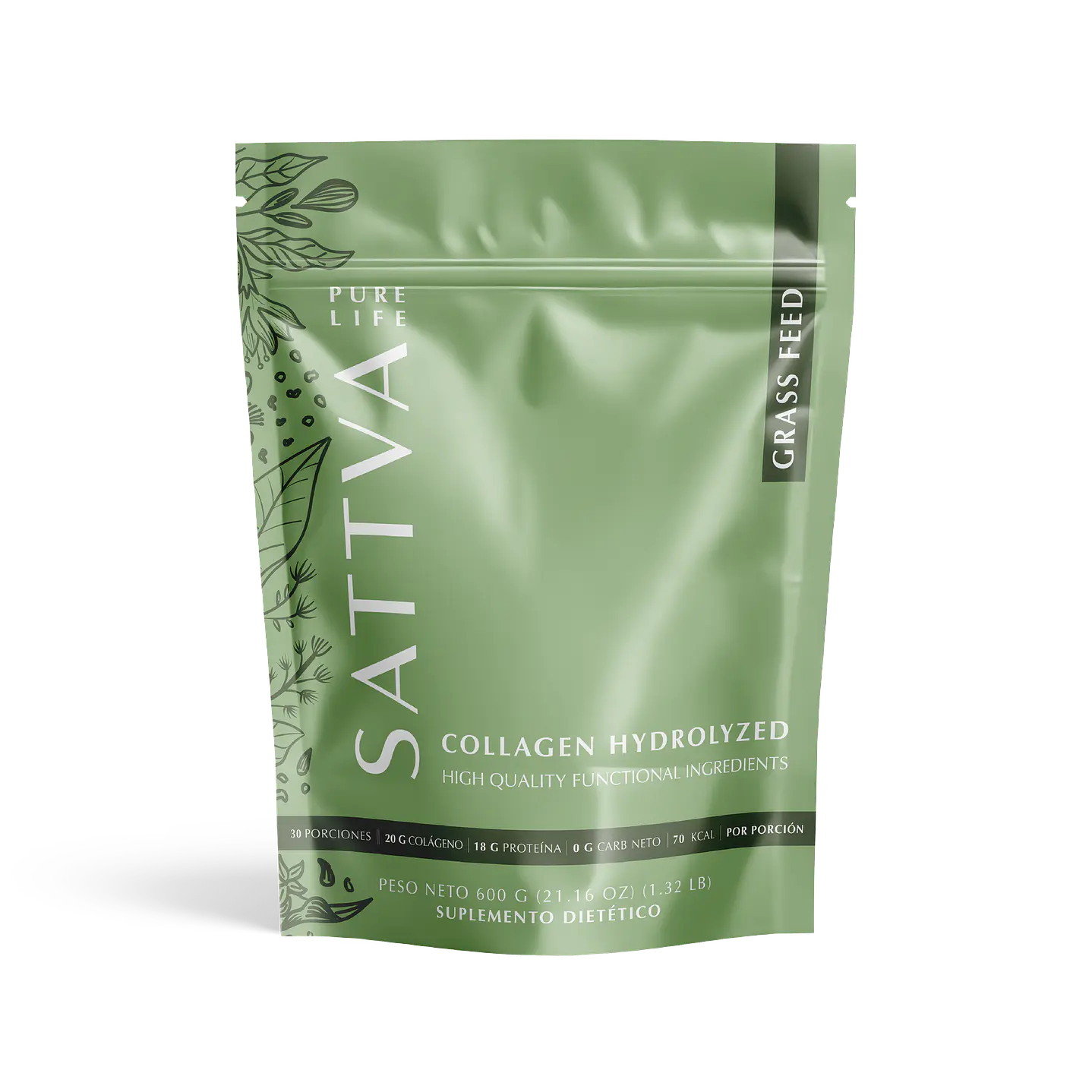 Sattva - Colágeno Hidrolizado Grass Feed 600g  1