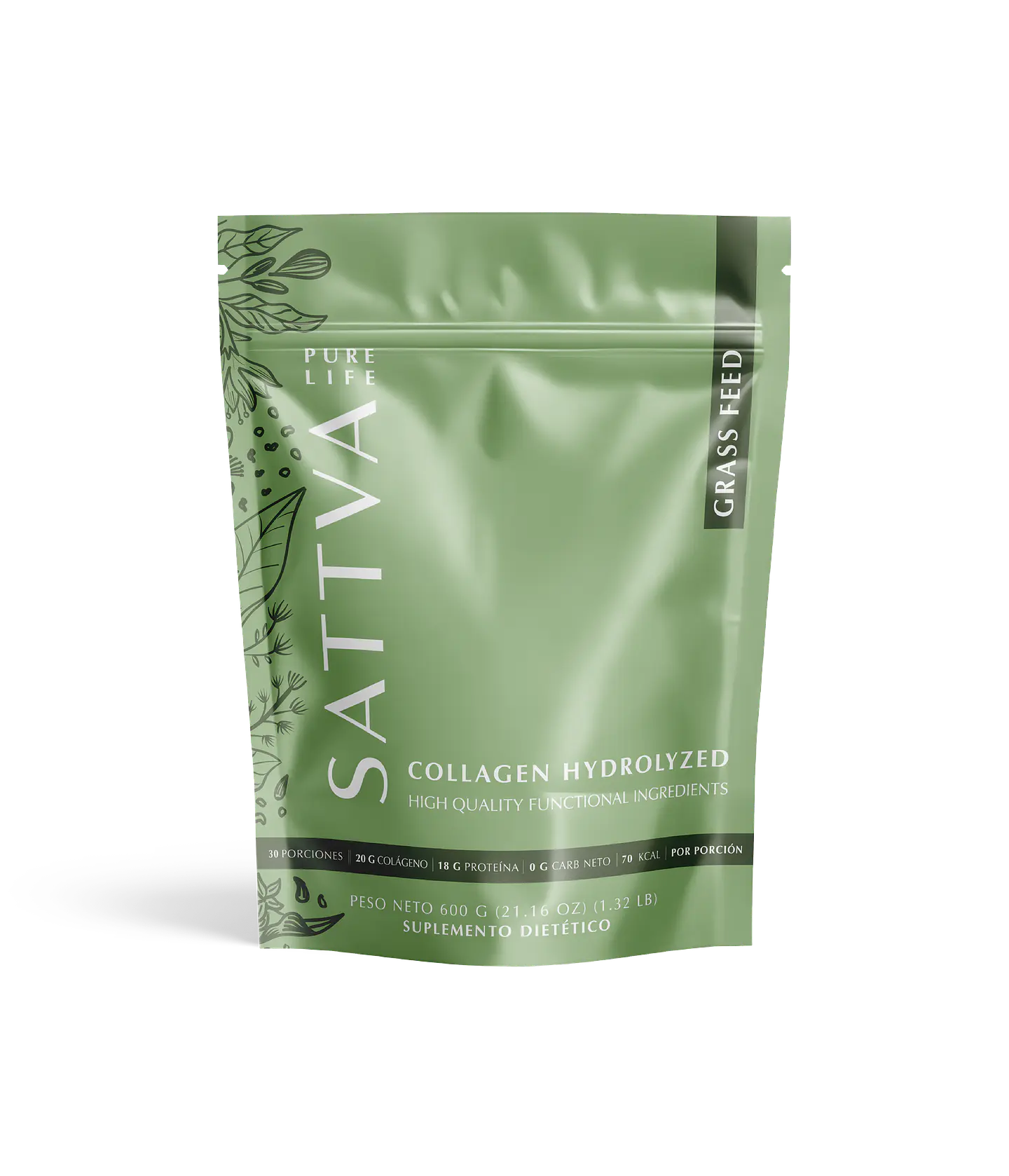Sattva - Colágeno Hidrolizado Grass Feed 600g  1