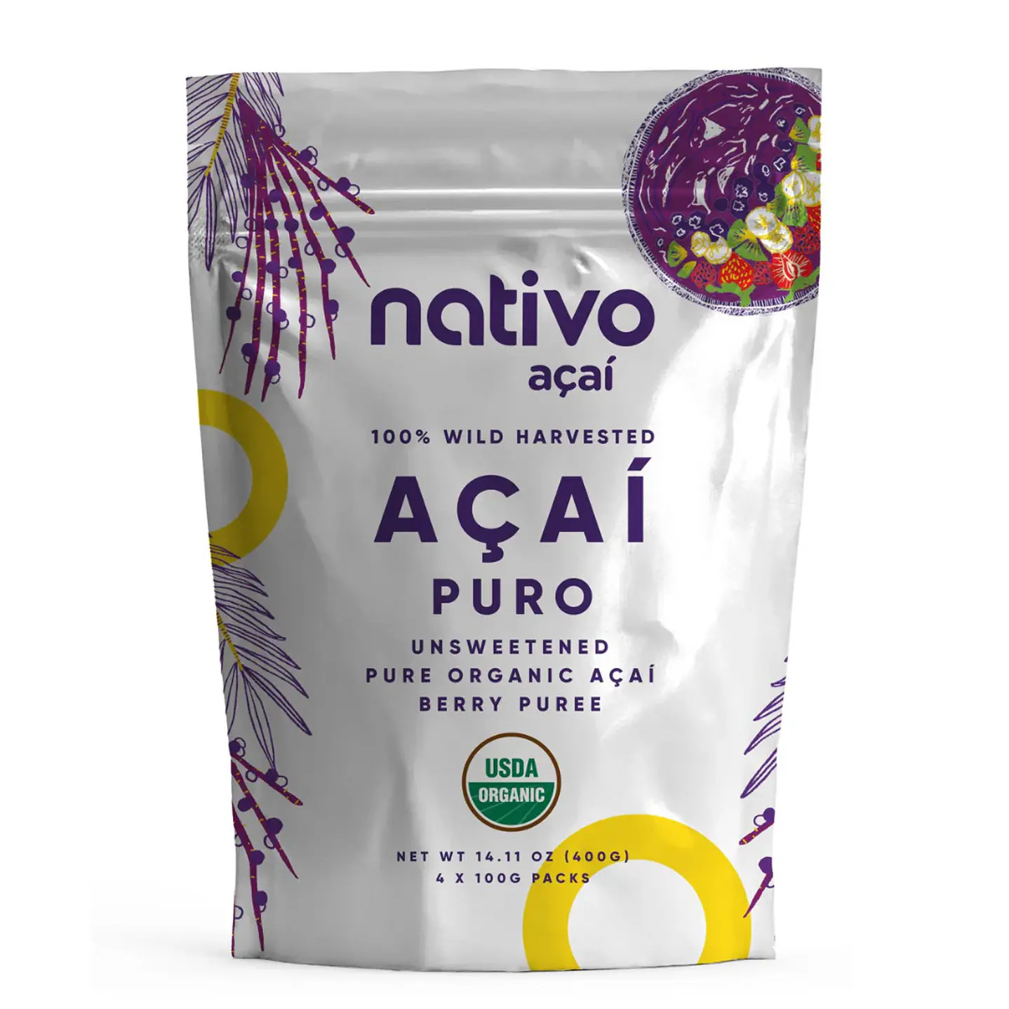 Nativo - Pulpa de acai organico 4 x100grs  1