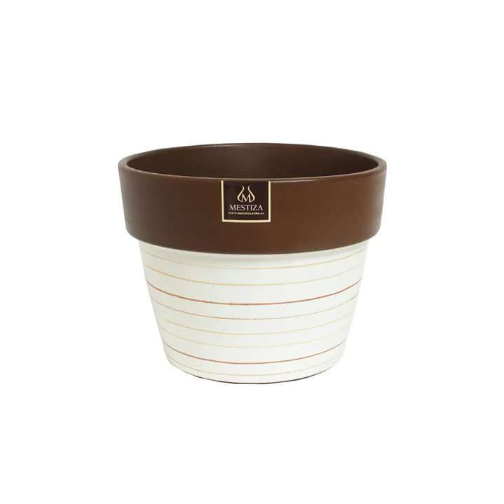 Plantas RV - Maceta Greta morena blanca 15 cm  1
