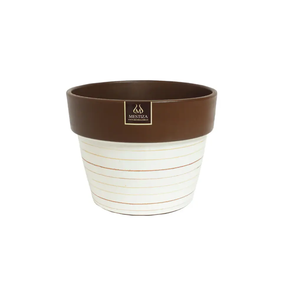 Plantas RV - Maceta Greta morena blanca 15 cm  1