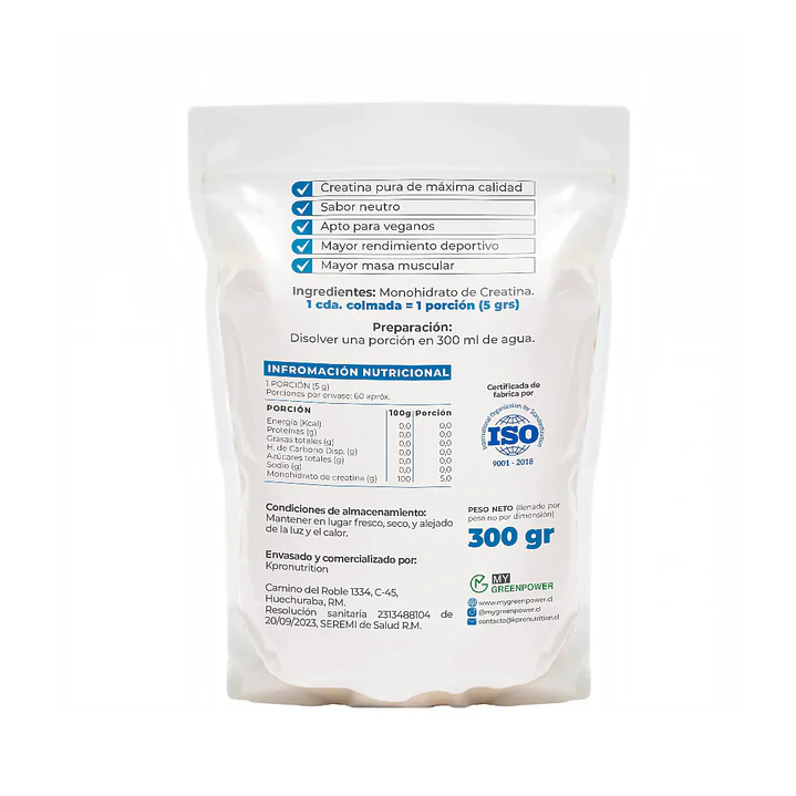 My Green Power - Creatina monohidratada 300grs  2