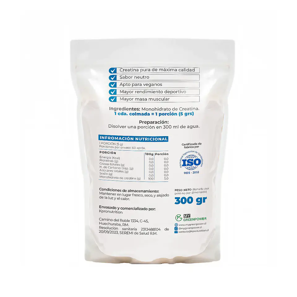 My Green Power - Creatina monohidratada 300grs  2
