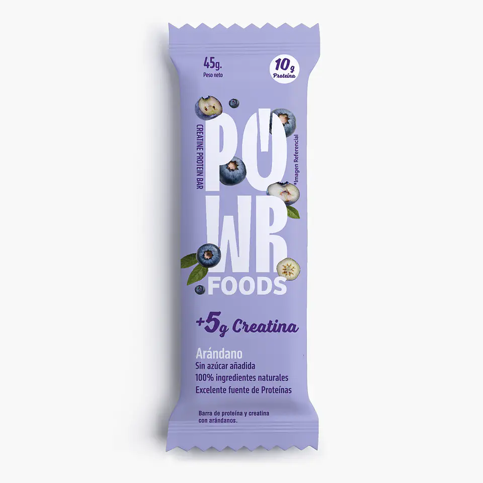 Powerfoods - Barrita proteina + creatina sabor arándanos 45g  1