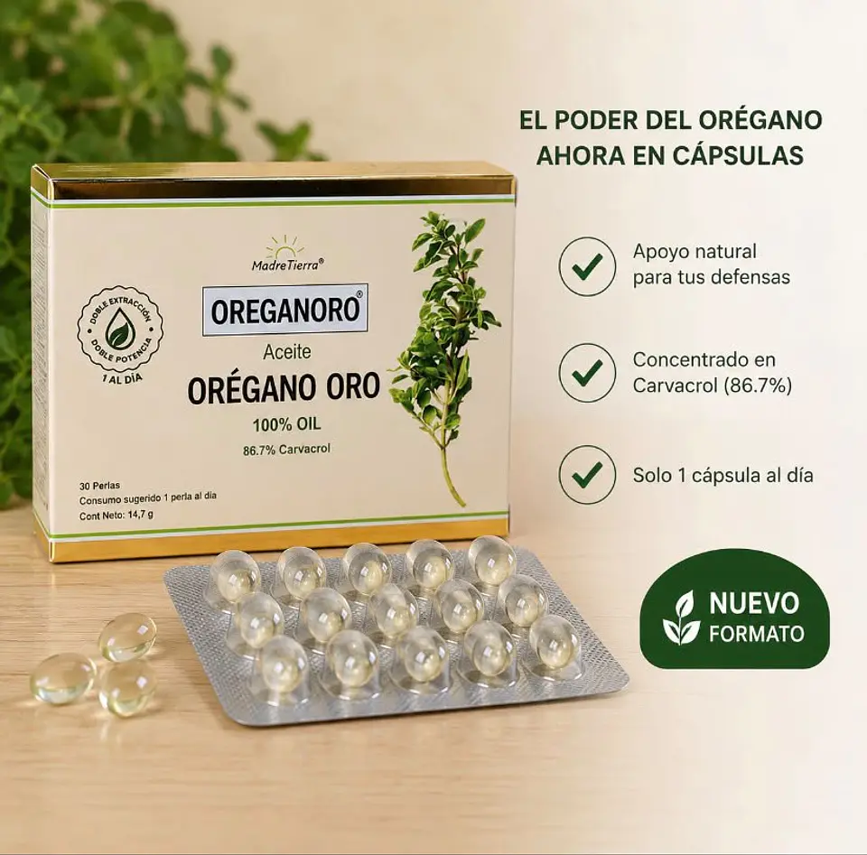 Madre Tierra - Perlas aceite de orégano Oro  30u  1