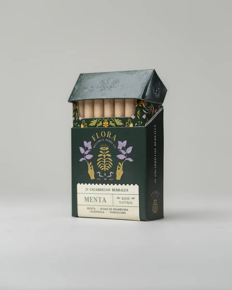 Flora - Cajetilla 20 Cigarrillos herbales Menta 1
