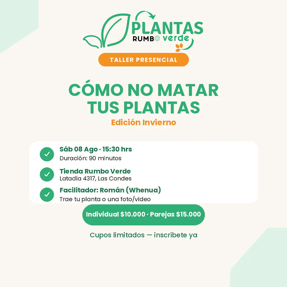 Taller Como no matar tus plantas - Edicion Invierno  1