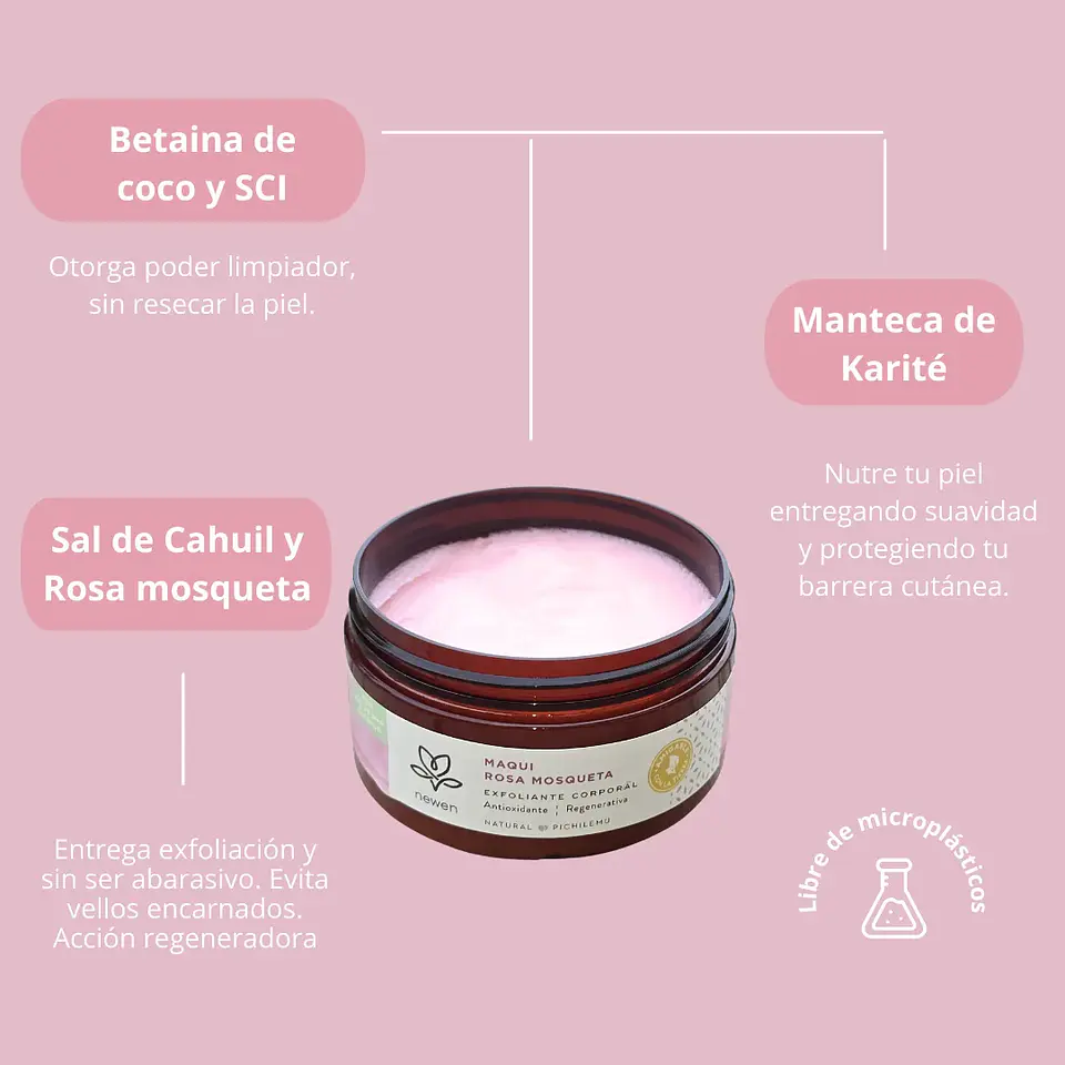 Newen - Exfoliante corporal maqui rosa mosqueta 200grs  2