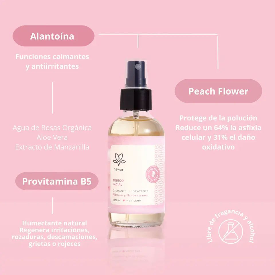 Newen - Tonico facial calmante e hidratante 120ml  2