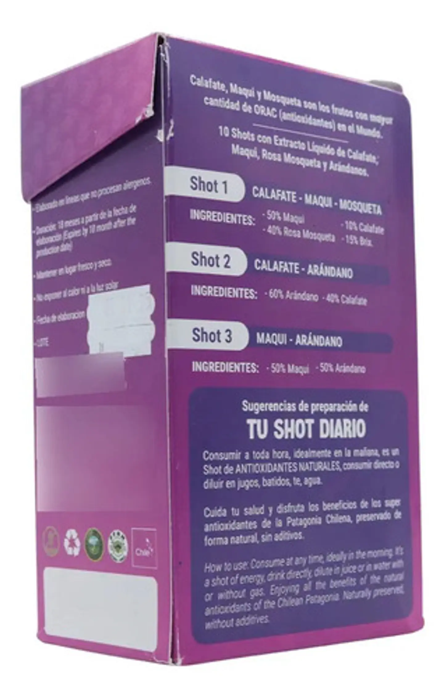 Austral Ox -  Caja Shot De Antioxidantes 10 Sachet 15ml  Maqui, Aranadao, Calafate Y Rosa Mosqueta 3