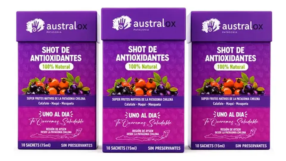 Pack 3 Australox Shot Antioxidantes 100% Natural (30u) 1