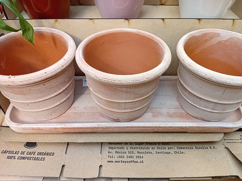 PLANTAS RV - SET 3 MACETAS SIENA CON BANDEJA 11X10CM 