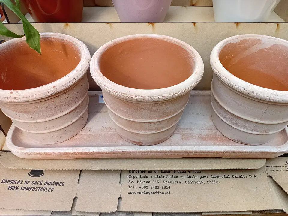 PLANTAS RV - SET 3 MACETAS SIENA CON BANDEJA 11X10CM  1