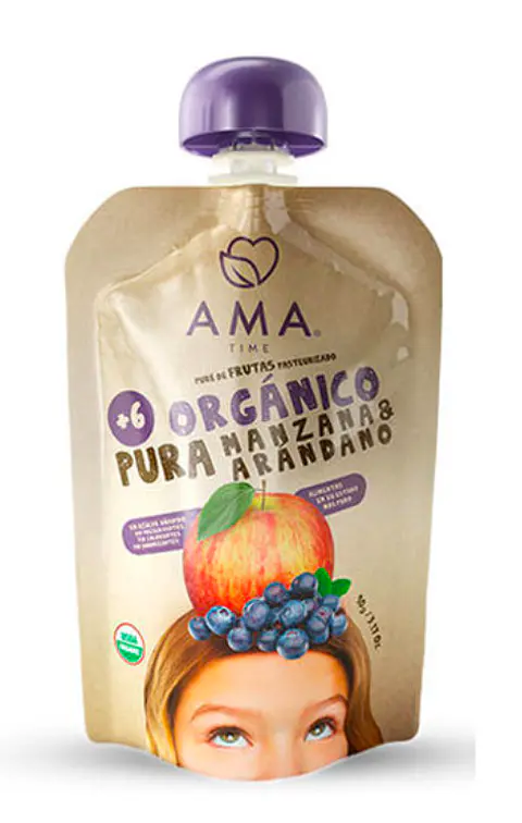Papilla Manzana Arandano 90gr Orgánico Ama