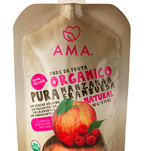 Papilla Manzana Frambuesa 90gr Orgánico Ama