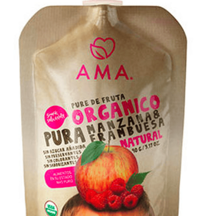 Papilla Manzana Frambuesa 90gr Orgánico Ama 1