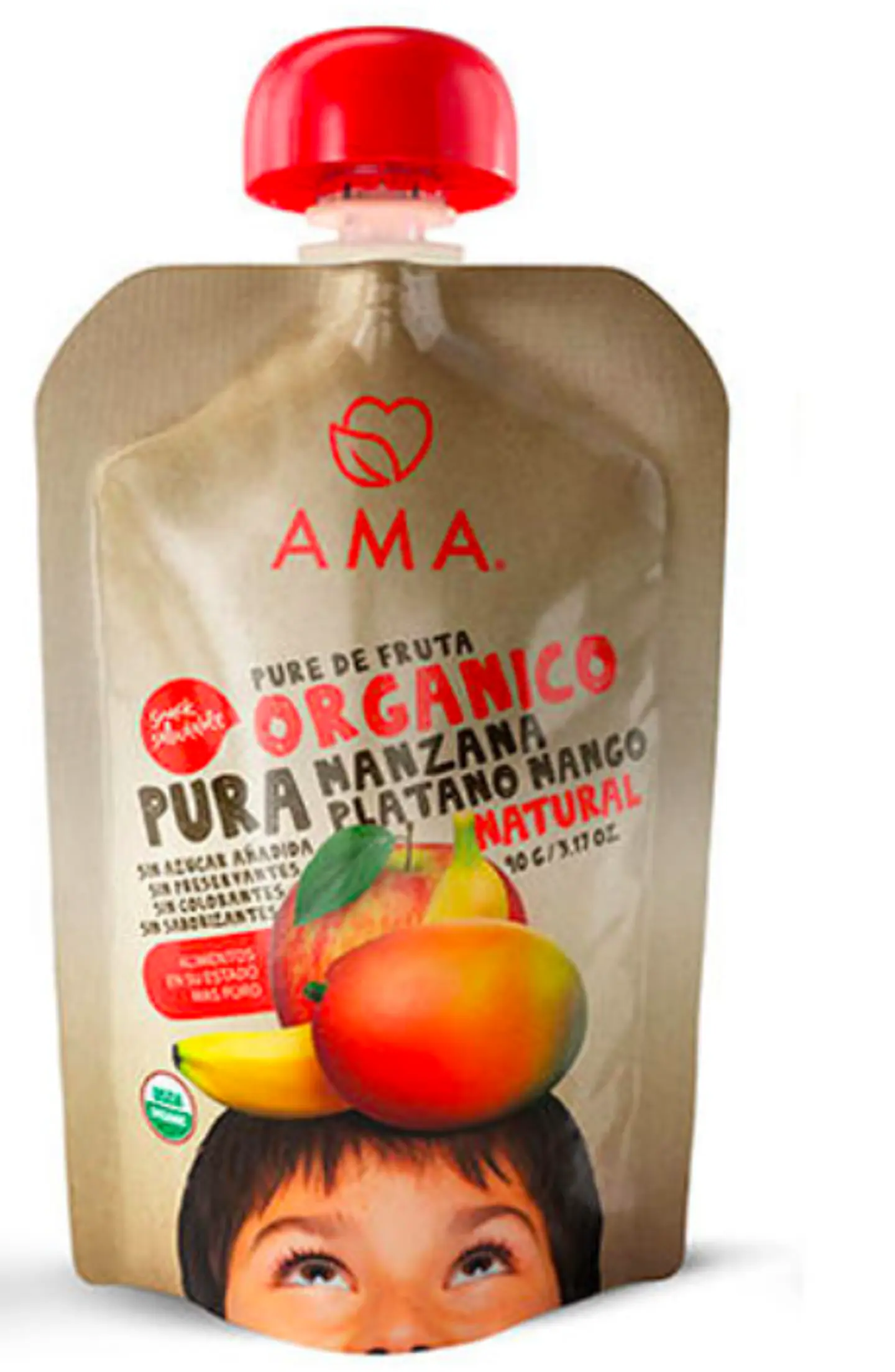 Papilla Manzana Platano Mango 90gr Orgánico Ama 1
