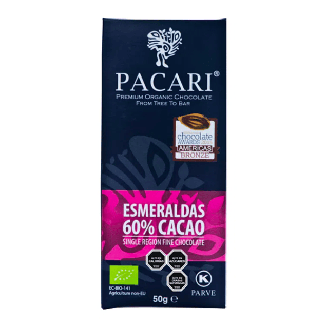 Chocolate Esmeralda 60% 50gr Orgánico Pacari