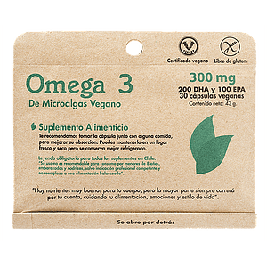 Omega 3 de microalgas 30 cápsulas  Dulzura Natural