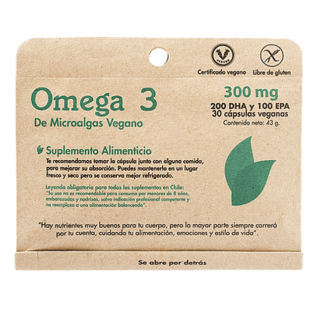 Omega 3 de microalgas 30 cápsulas  Dulzura Natural