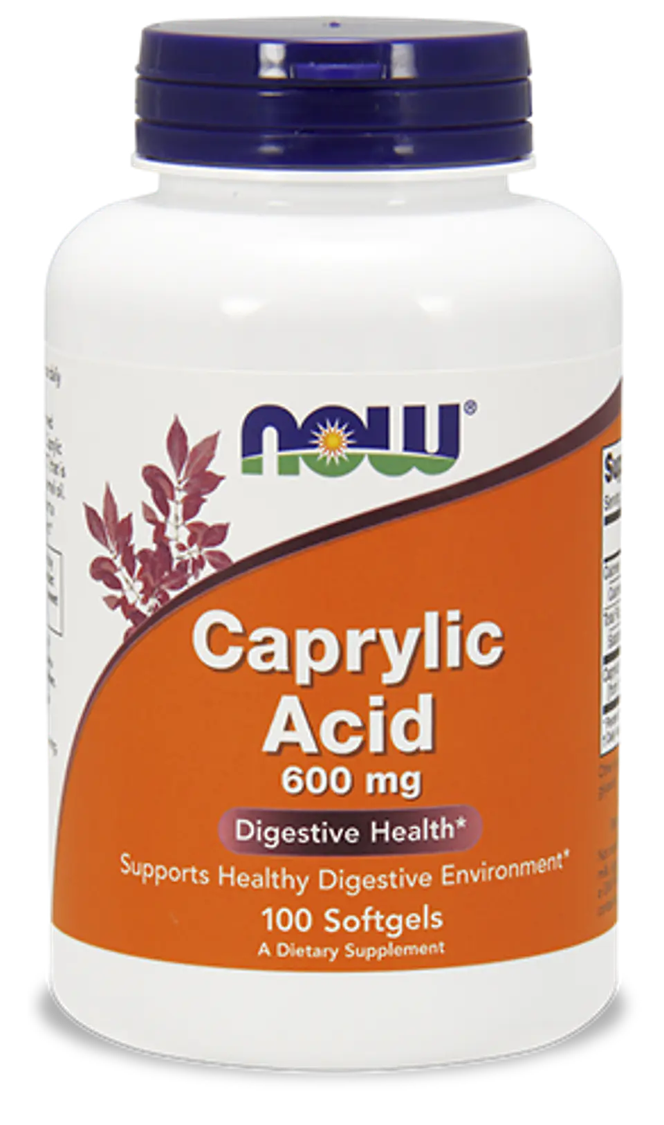 Caprylic Acid 600mg 100 capsules Now 1