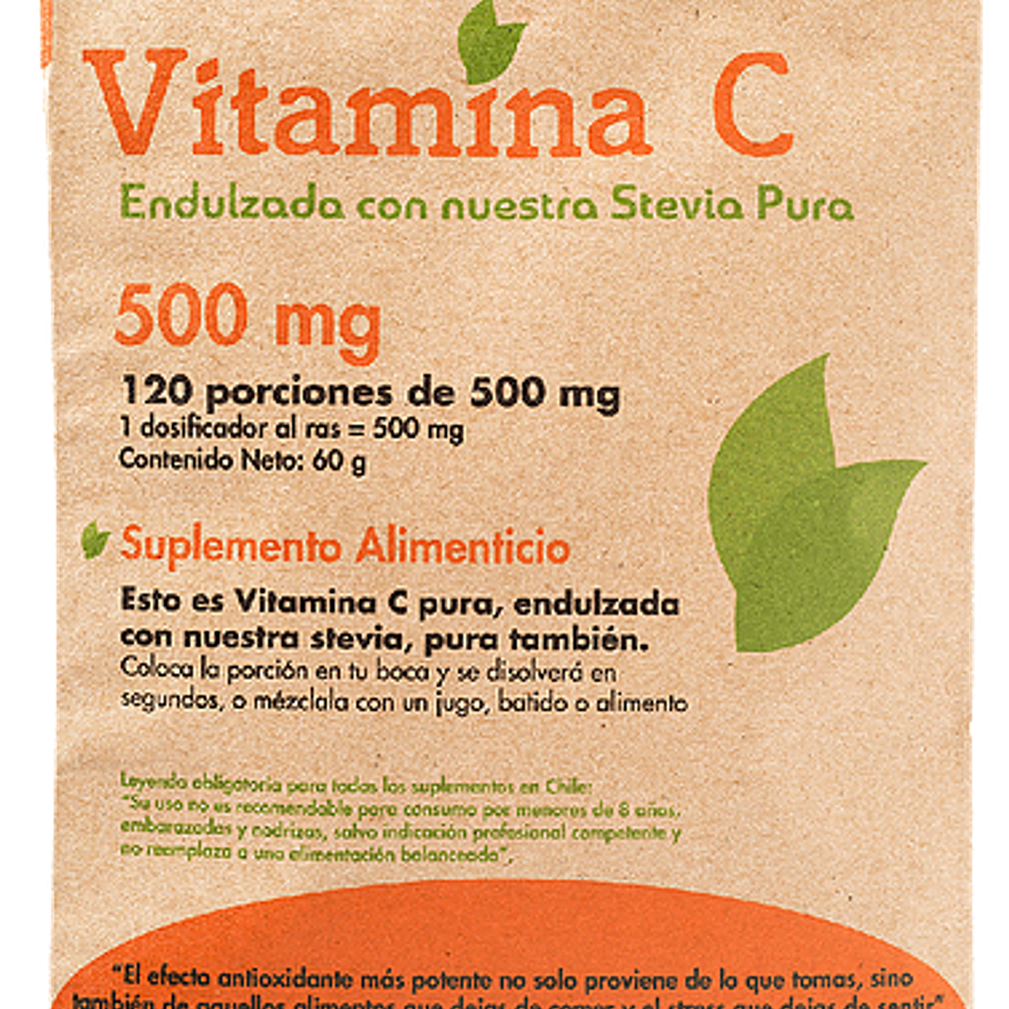 Vitamina C 500mg 120 porciones  Dulzura Natural 1