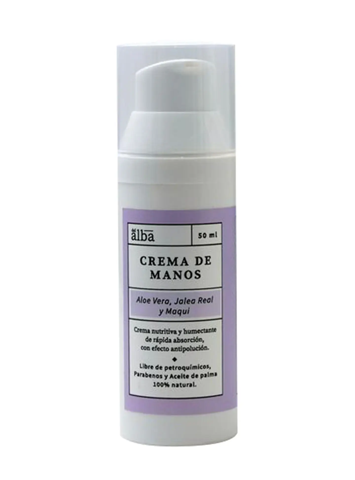 Crema de Manos Aloe vera, jalea real y maqui 50ml  Del Alba 1