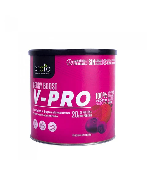 Proteina V-Pro Berry Boost 650gr Vegana Brota