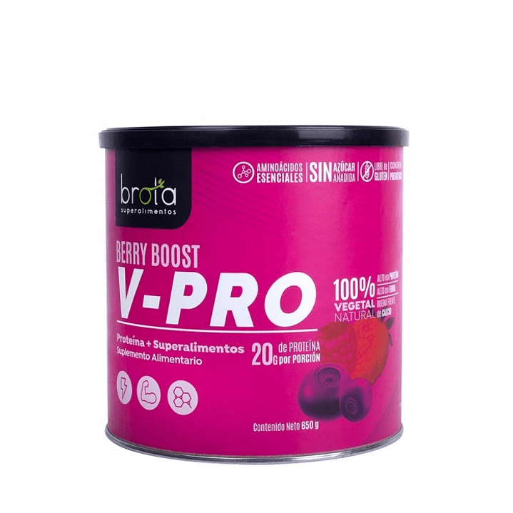 Proteina V-Pro Berry Boost 650gr Vegana Brota 1
