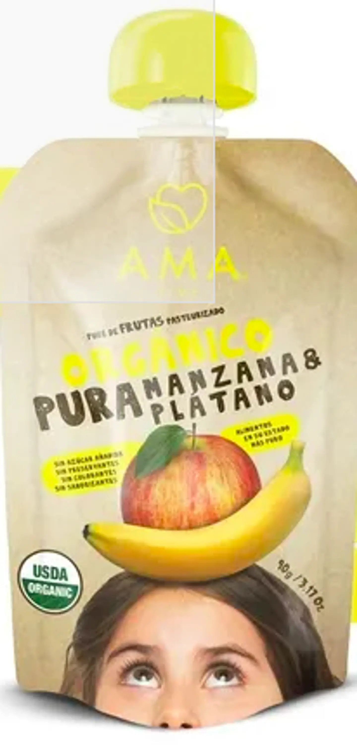 Papilla Manzana Platano 90gr Orgánico Ama 1