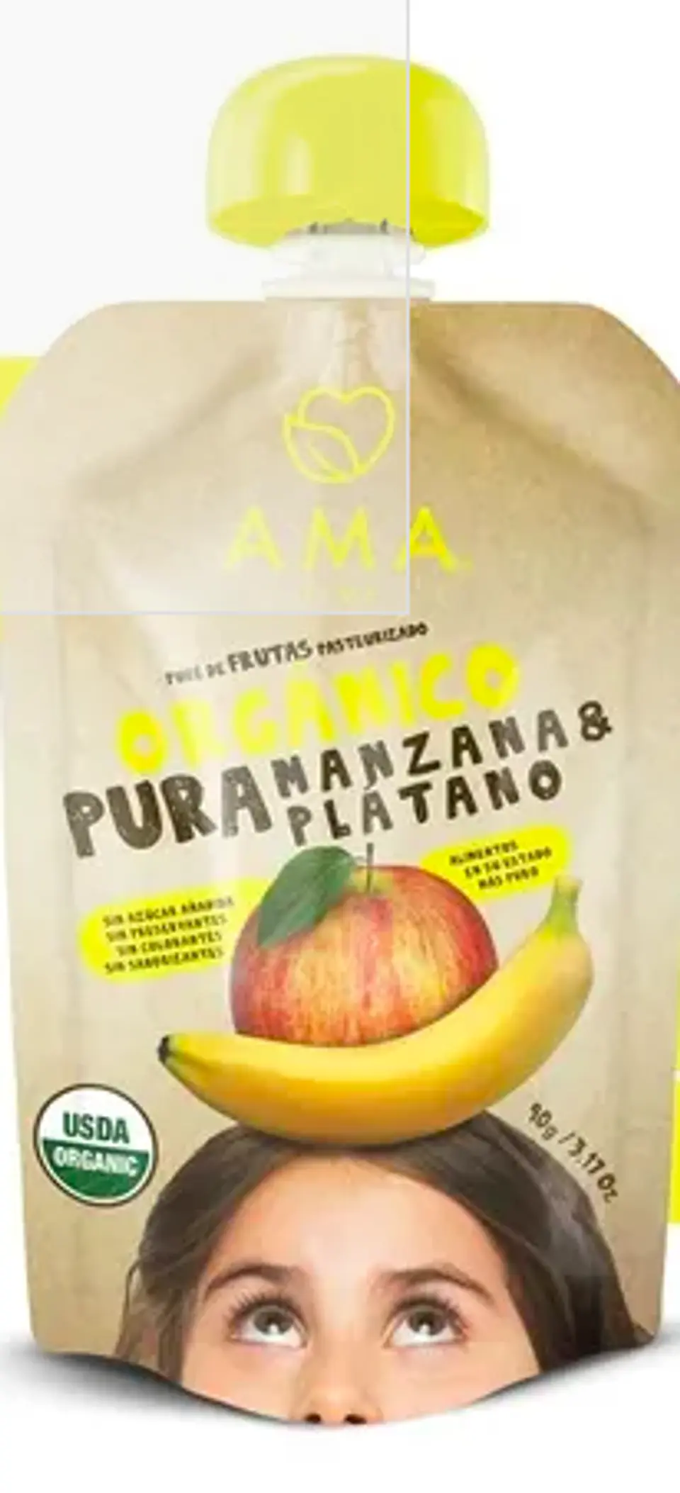 Papilla Manzana Platano 90gr Orgánico Ama 1