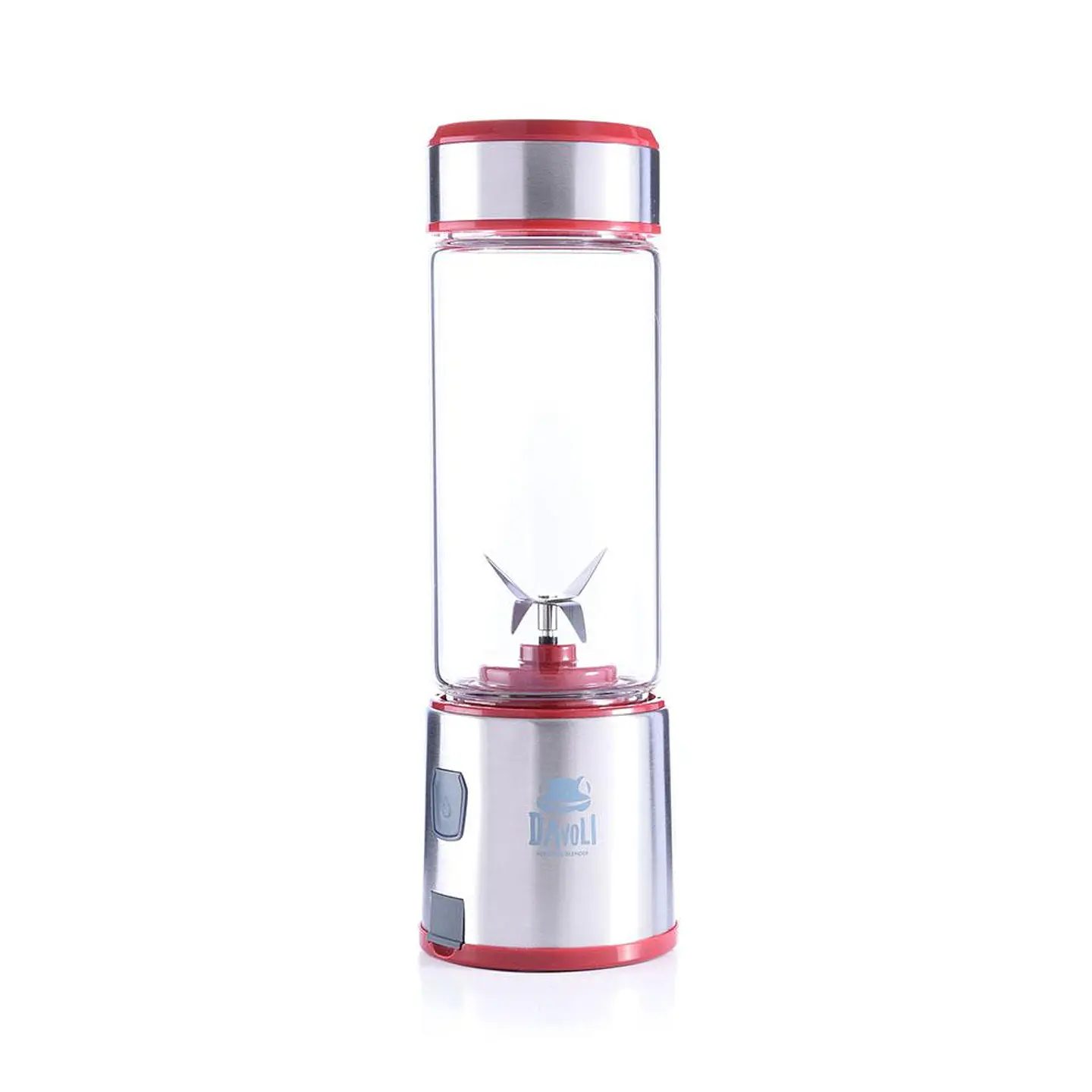 Licuadora personal portátil de vidrio (Roja) Davoli 1