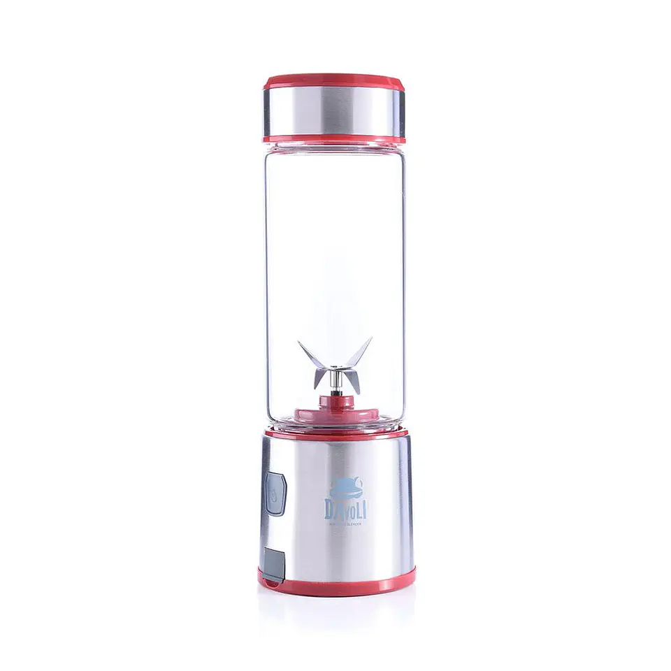 Licuadora personal portátil de vidrio (Roja) Davoli 1