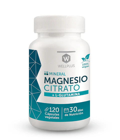 Magnesium Citrate with Glutamine 120 Capsules Wellplus