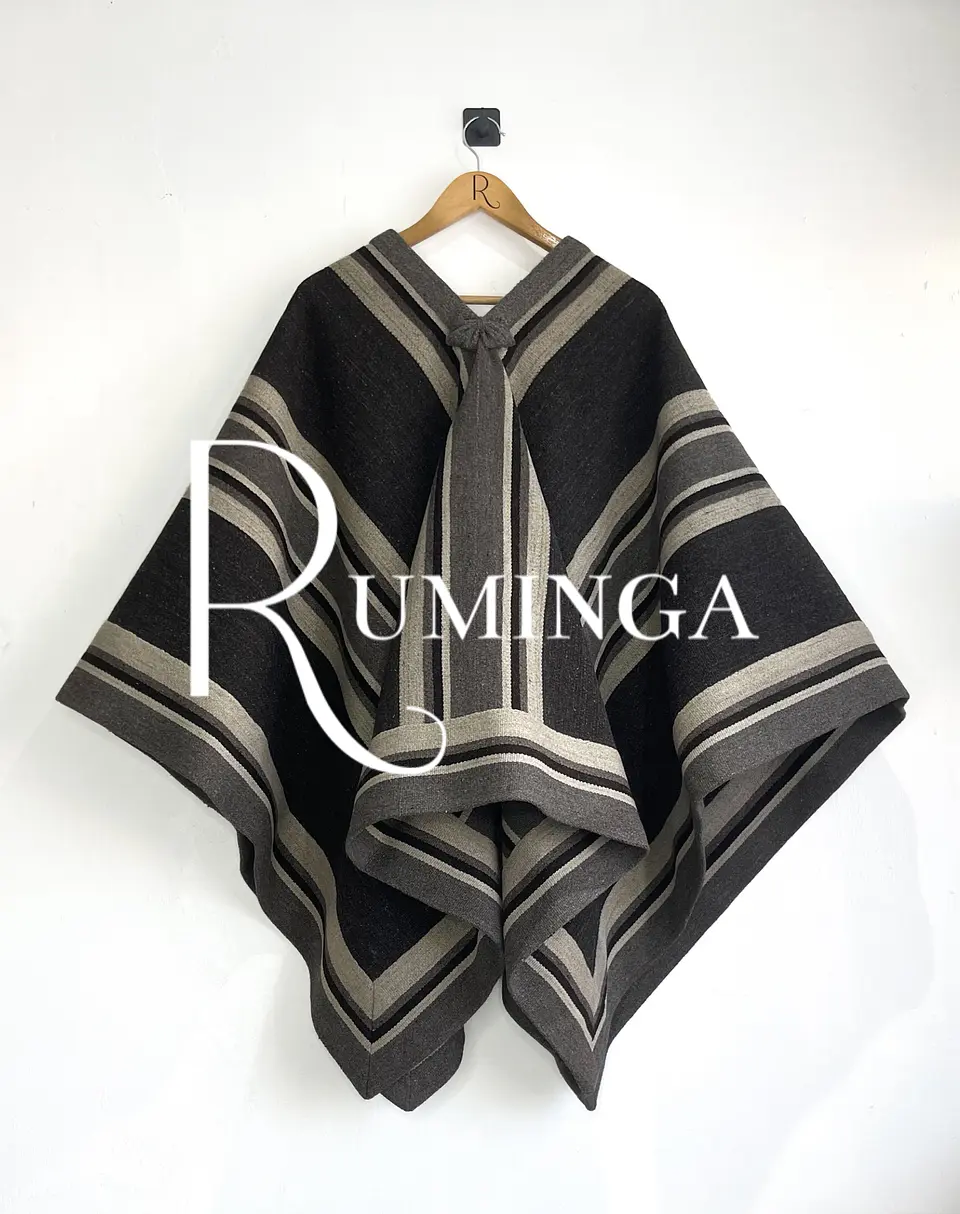 Poncho extra fino oveja con huincha 1
