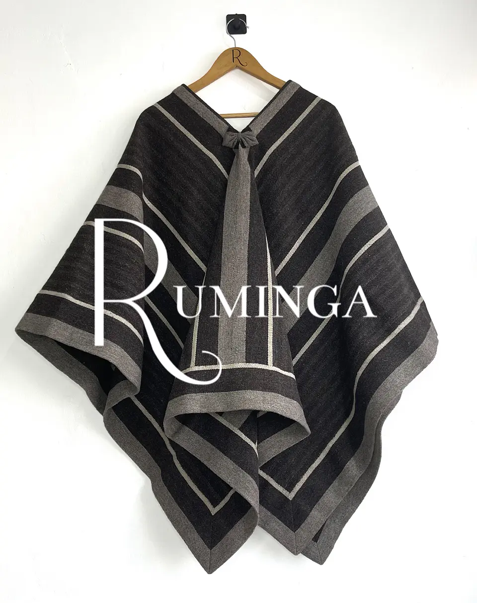 Poncho extra fino oveja con huincha 1