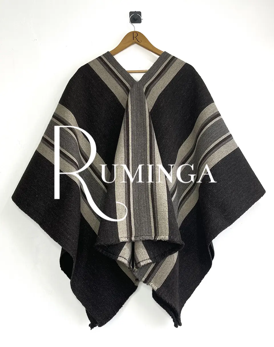 Poncho extra fino oveja con flecos 1