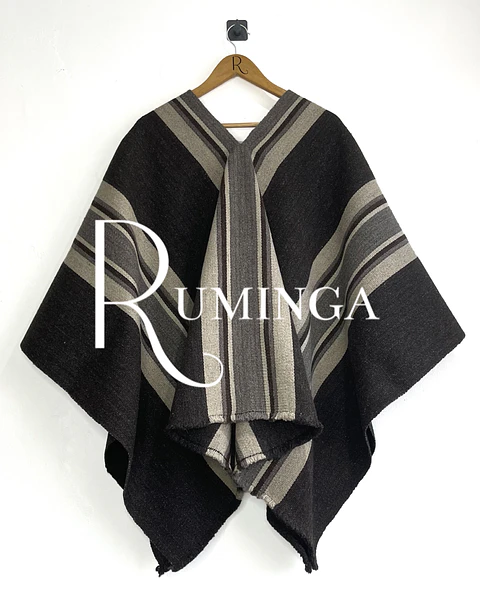 Poncho extra fino oveja con flecos