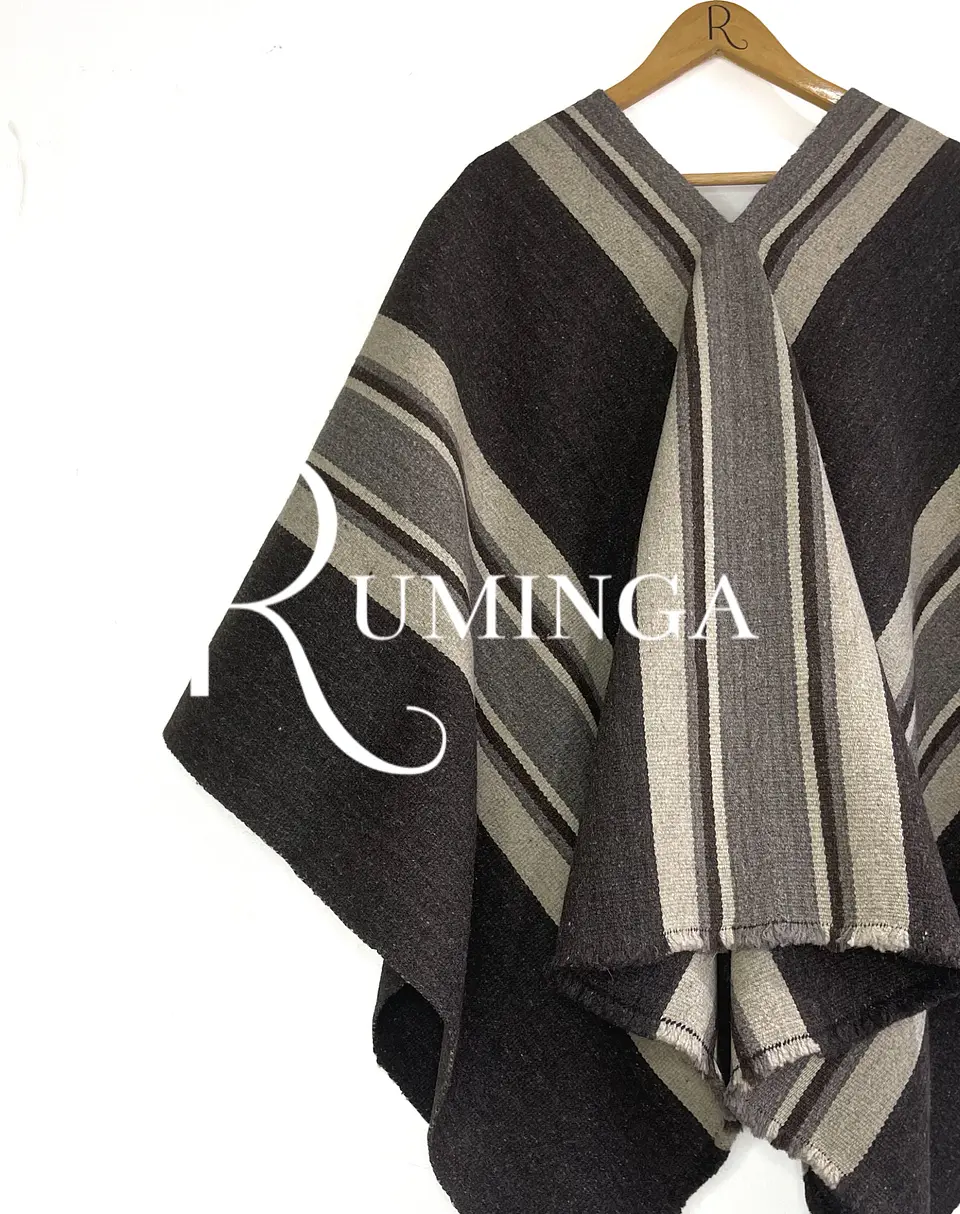 Poncho extra fino oveja con flecos 4