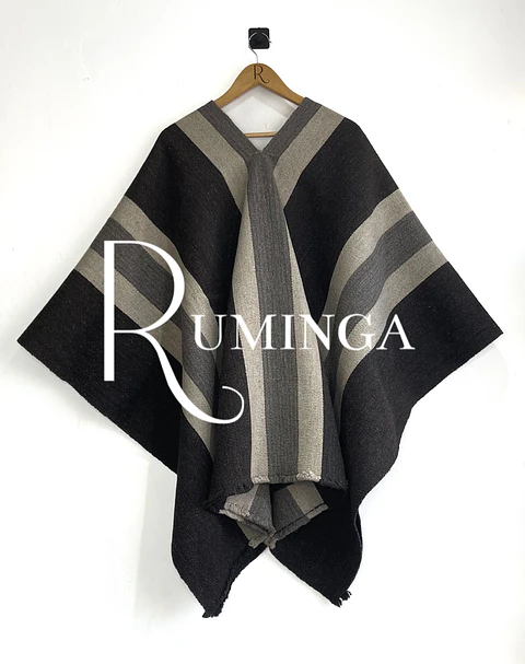 Poncho extra fino oveja con flecos