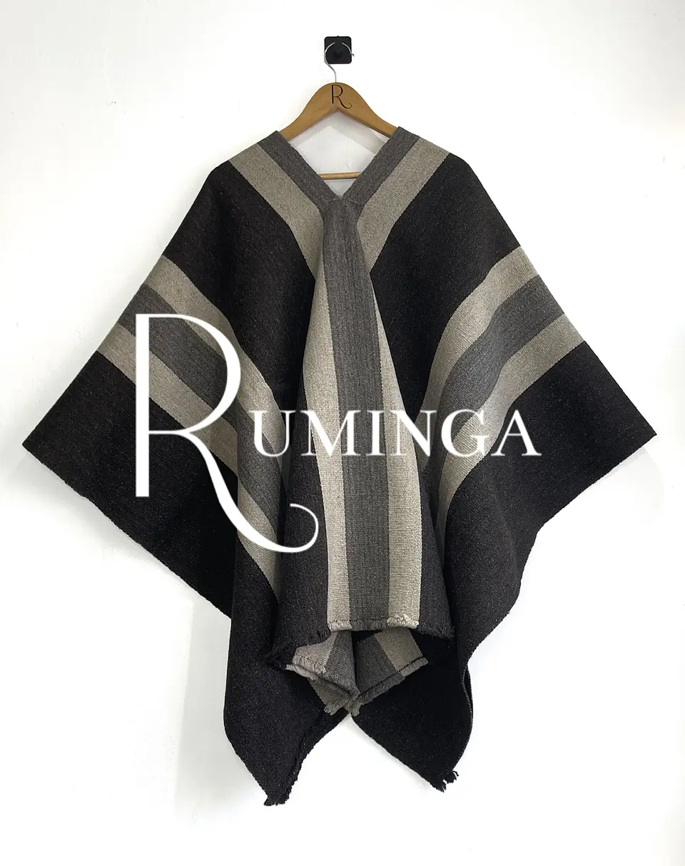 Poncho extra fino oveja con flecos 1