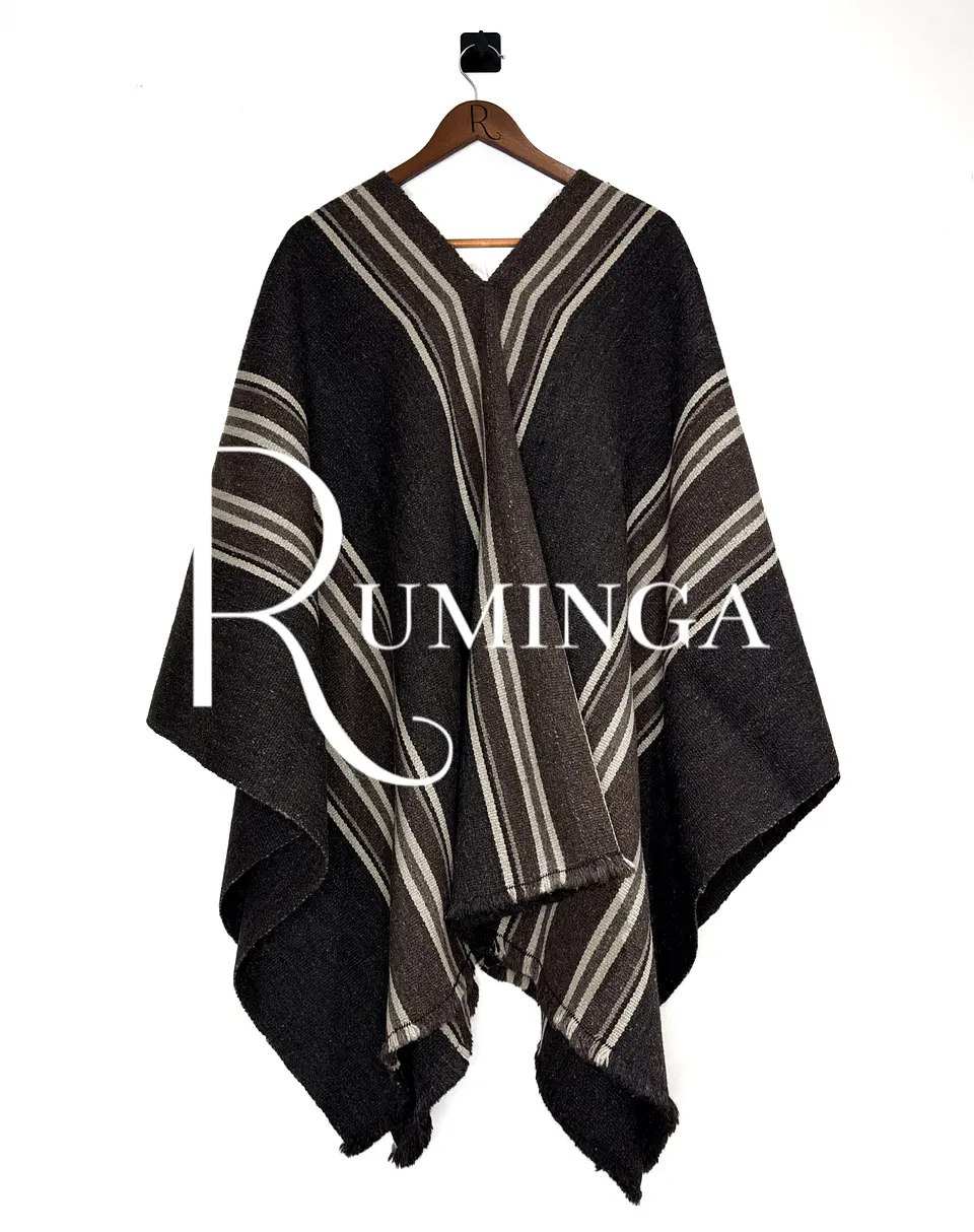 Poncho extra fino oveja flecos 2